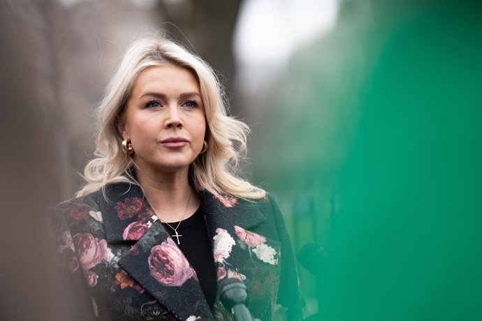 March 18, 2026, Washington, District Of Columbia, USA: Karoline Leavitt, White House press secretary, speaks to members of the media outside the White House in Washington, DC, US, on Wednesday, March 18, 2026. Iran said the US and Israel struck its giant 