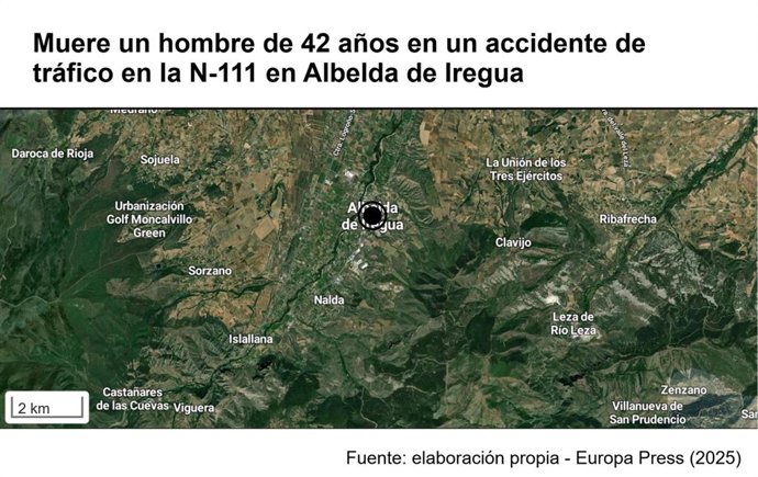 Un hombre muere en un accidente de tráfico en Albelda de Iregua