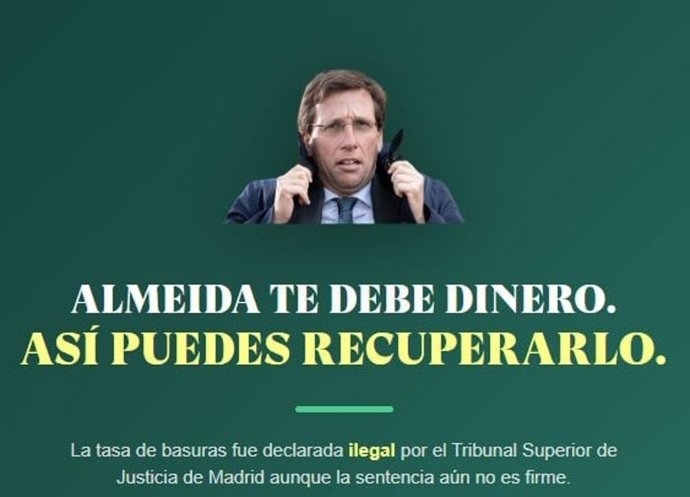 Más Madrid lanza una campaña para exigir a Almeida la devolución de la tasa de basuras tras su anulación por el TSJM