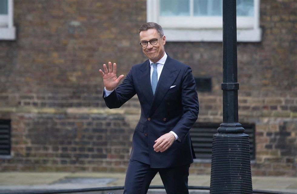 Archivo - El presidente de Finlandia, Alexander Stubb, en una reciente visita a Downing Street.