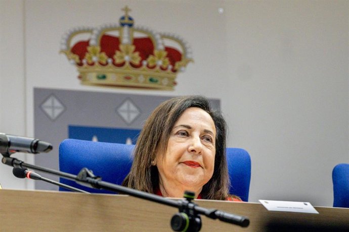 La ministra de Defensa, Margarita Robles, interviene durante una visita al Mando de Operaciones (MOPS) en la Base de Retamares, a 11 de marzo de 2026, en Pozuelo de Alarcón, Madrid (España). El Mando de Operaciones (MOPS) es un órgano básico del Estado Ma