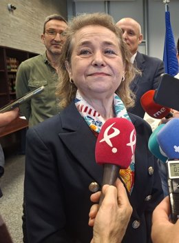 La consejera de Educación, Ciencia y Formación Profesional de la Junta en funciones, María Mercedes Vaquera, en declaraciones a los medios