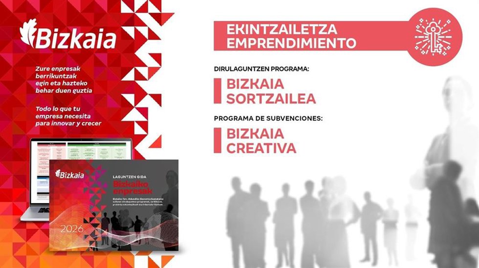 Cartel de la nueva edicion de Bizkaia Creativa, que amplía los sectores subvencionables.