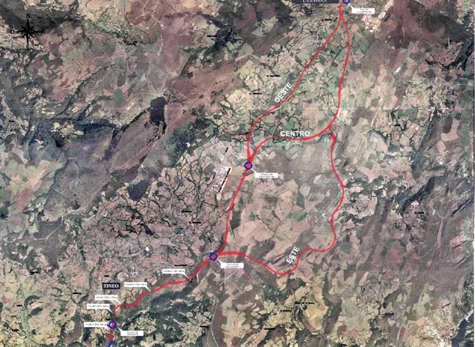 Alternativas contempladas para el tramo La Espina-Tineo.