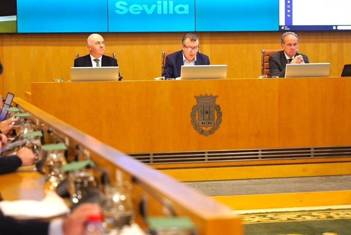 El presidente de la Diputación de Sevilla, Javier Fernández, preside el Pleno.