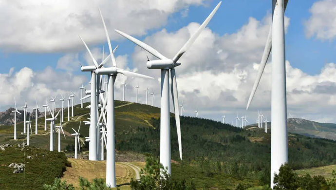 Parque eólico. Molinos. Aerogeneradores.