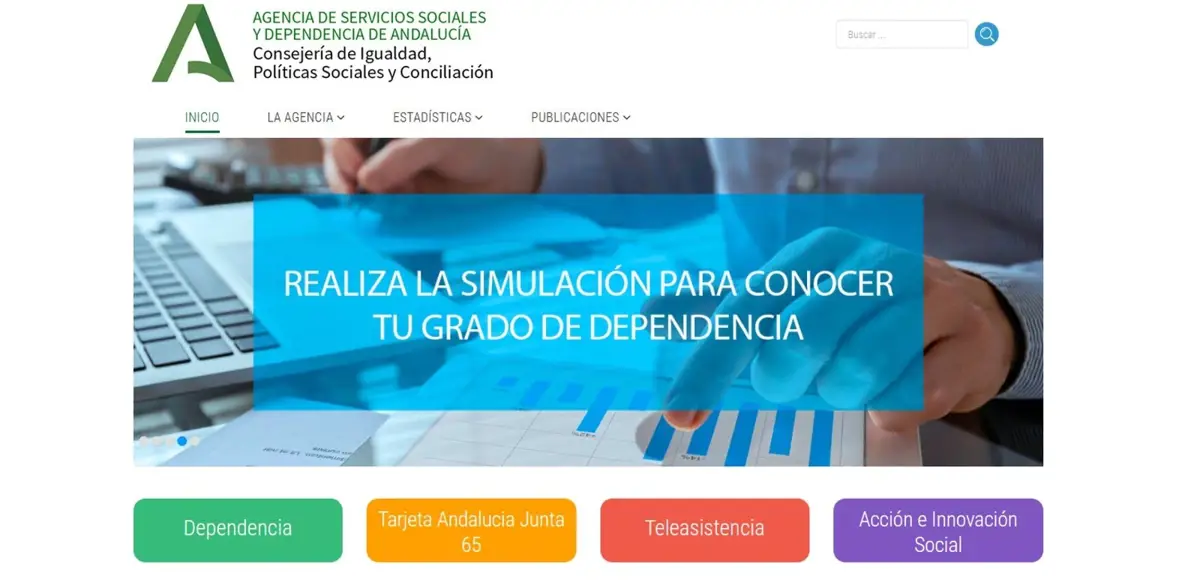 Web de la Agencia de Servicios Sociales de Andalucía (Assda)