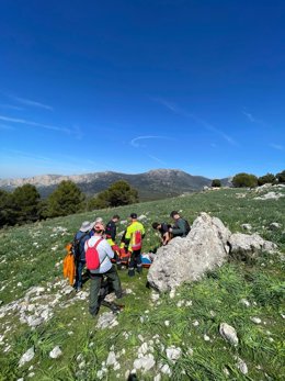 Rescate del senderista que se había lesionado en el cerro Matamulillos.
