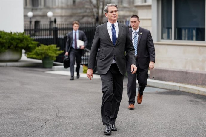 March 6, 2026, Washington, District Of Columbia, USA: United States Secretary of the Treasury Scott Bessent, arrives for a television interview outside the West Wing of the White House in Washington, DC, USA, on Friday, March 6, 2026. US President Donald 