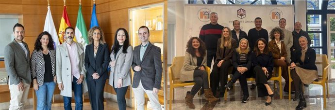 Los nuevos equipos decanales de Ciencias (izda.) y Ciencias del Trabajo (dcha.).