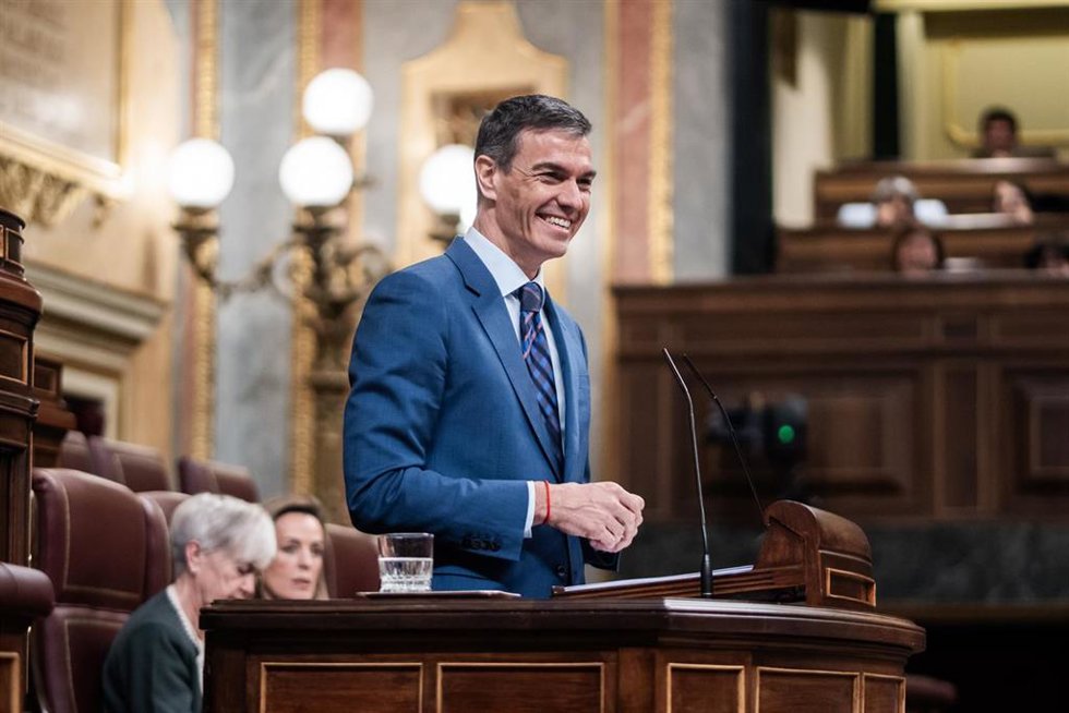 El presidente del Gobierno, Pedro Sánchez, durante una sesión de control al Gobierno, en el Congreso, a 25 de marzo de 2026, en Madrid (España).