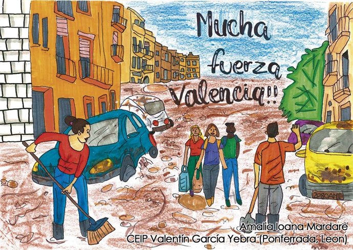 Dibujo de Amalia Ioana Mardare, del CEIP Valentín García Yebra, de Ponferrada (León), premiado en el XXI Concurso de Dibujo sobre DDHH Defensor del Pueblo