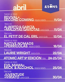 Cartel conciertos &Sons