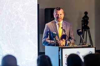 Archivo - October 10, 2024, Limassol, Limassol, Cyprus: IMO Secretary-General ARSENIO DOMINGUEZ is giving his speech during the conference, Limassol, Cyprus, on Oct. 10, 2024. The Wista International AGM & Conference 2024 is taking place at Amathus Hotel 