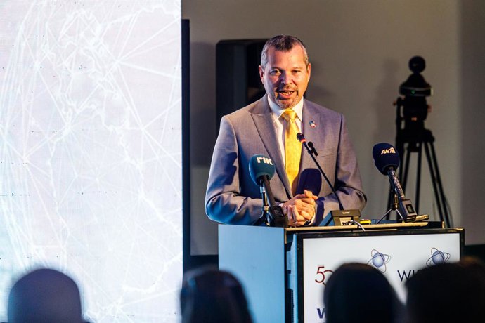 Archivo - October 10, 2024, Limassol, Limassol, Cyprus: IMO Secretary-General ARSENIO DOMINGUEZ is giving his speech during the conference, Limassol, Cyprus, on Oct. 10, 2024. The Wista International AGM & Conference 2024 is taking place at Amathus Hotel 