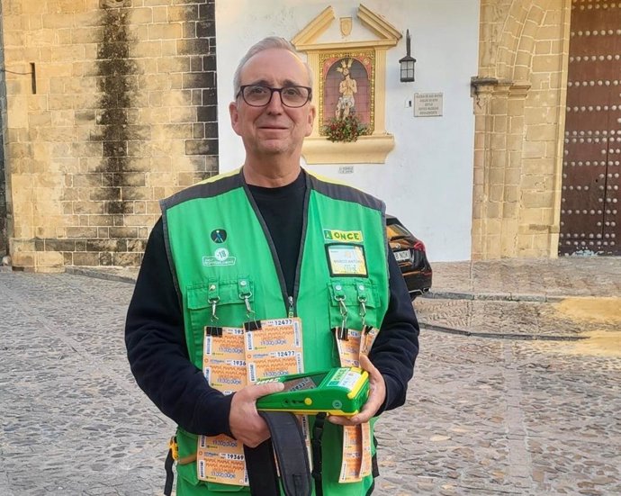 Marco Antonio Márquez, vendedor desde hace dos años de la ONCE en Jerez de la Frontera (Cádiz)