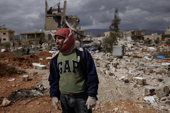 Imagem de arquivo de um ataque de Israel contra o Líbano.