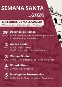 Cartel de las celebraciones en la Catedral.