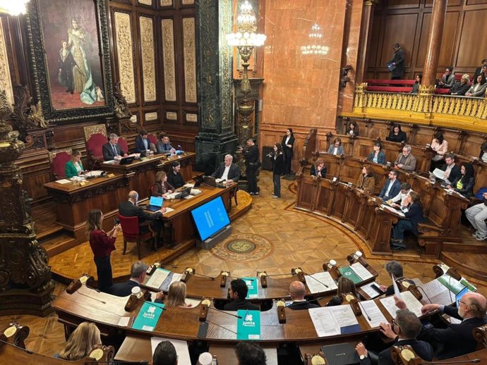 Instante del pleno de Barcelona este viernes.