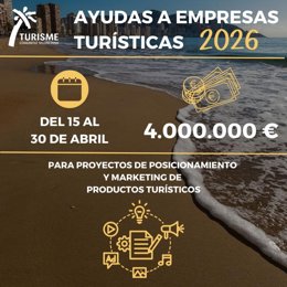 Turisme convoca 4 milions d'euros en ajudes a empreses turístiques