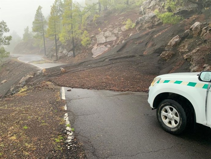 Desprendimiento en El Hierro durante el paso de la borrasca 'Therese'