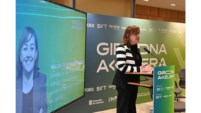La consellera de Territorio, Vivienda y Transición Ecológica, Sílvia Paneque, durante la jornada 'Girona accelera'.