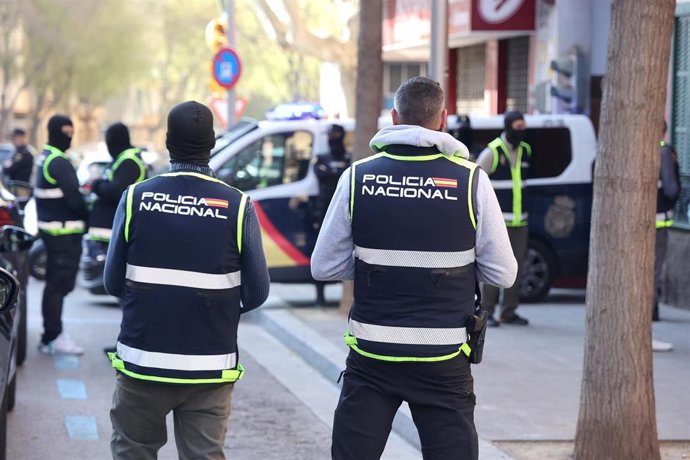 Agentes de la Policía Nacional durante una operación antiterrorista de la Policía Nacional, a 25 de marzo de 2026, en Palma de Mallorca, Mallorca, Islas Baleares (España). 