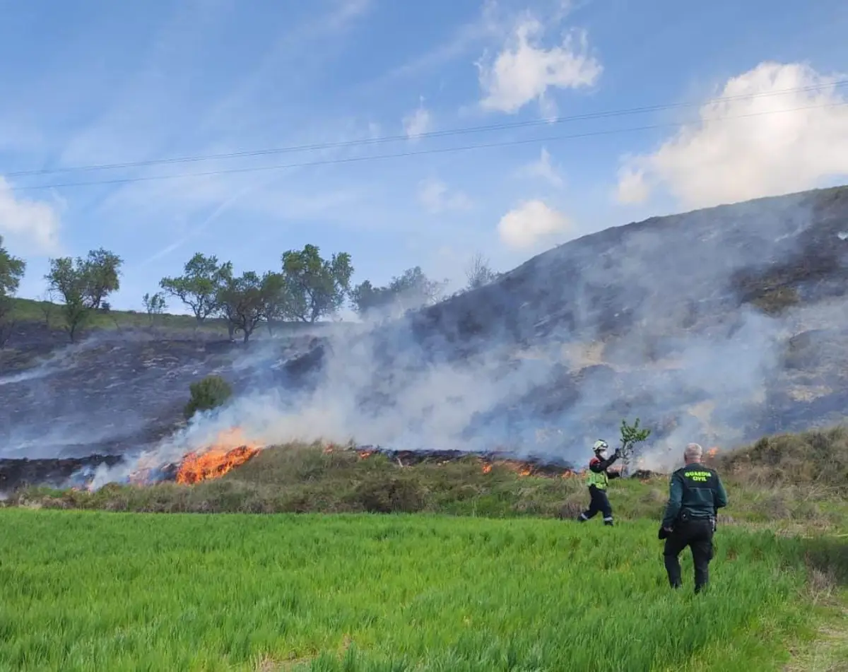 Imagen del incendio en Lerín. - GUARDIA CIVIL