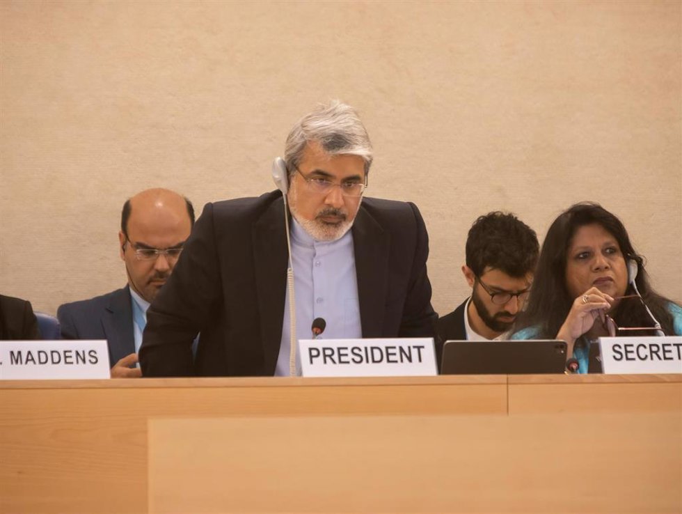 Archivo - El representante permanente de Irán ante Naciones Unidas en Ginebra, Ali Bahreini