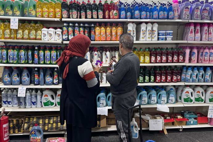 Interior de una tienda en El Cairo, la capital de Egito