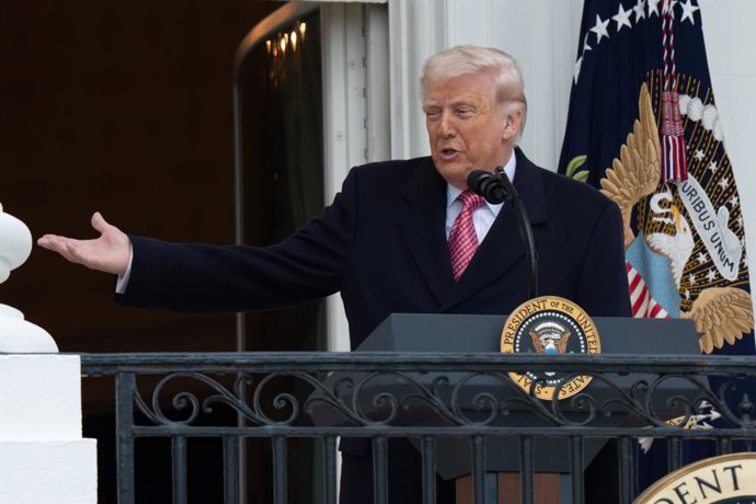 March 27, 2026, Washington, District Of Columbia, USA: U.S. President Donald Trump gives remarks during an event celebrating farmers and Agriculture Day on the South Lawn of the White House in Washington DC on Friday, March 27, 2026