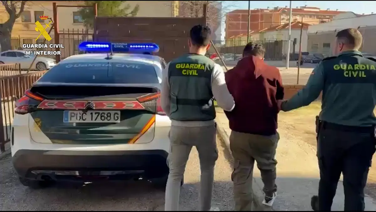 Efectivos de la Guardia Civil efectuando una detención en el marco de la operación 'Rhaven-ligatum'. - GUARDIA CIVIL