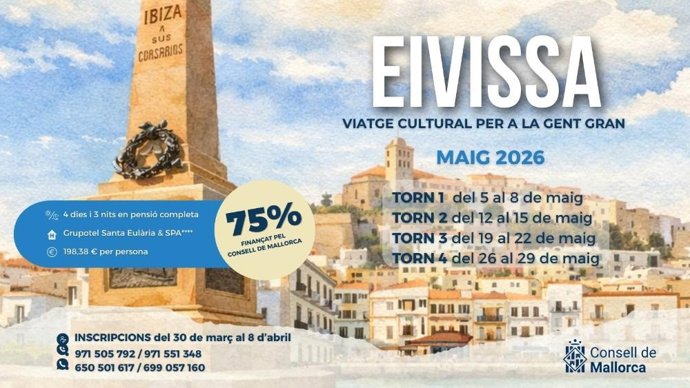 Más de 200 personas mayores de Mallorca podrán visitar Eivissa y Formentera durante cuatro días