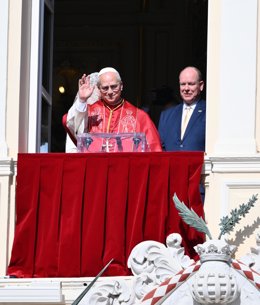 El Papa León XIV, este 28 de marzo de 2026, en Mónaco, junto al Príncipe Alberto II de Mónaco y la Princesa Charlène.