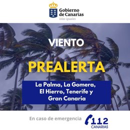 Prealerta por viento