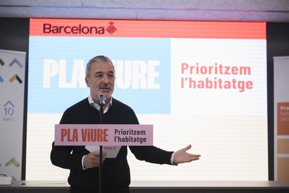 El alcalde, Jaume Collboni, durante el acto