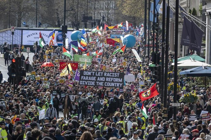 Manifestación contra la extrema derecha en Londres