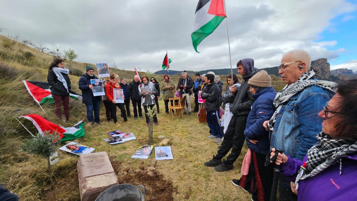 Un olivo en el Bosque de la Memoria de Nalda honra la resistencia de las mujeres palestinas