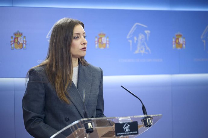La portavoz del PP en el Congreso, Ester Muñoz, durante una rueda de prensa, en el Congreso de los Diputados, a 24 de marzo de 2026, en Madrid (España).
