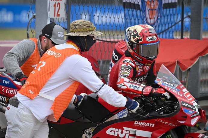 Marc Márquez, tras su caída en la carrera al esprint del Gran Premio de Estados Unidos