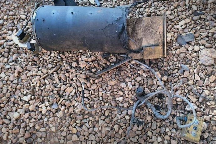 Vestígios de um drone lançado do Iraque em direção ao território sírio