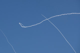 Imatge d'arxiu de míssils iranians sobre Israel 