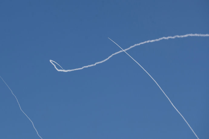 Imatge d'arxiu de míssils iranians sobre Israel 