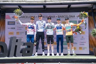 Podio de la Volta a Catalunya, en la que Jonas Vingegaard se ha proclamado vencedor