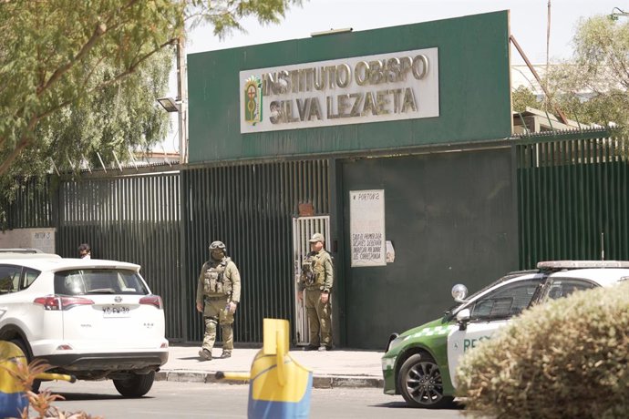 Calama, 27 de Marzo de 2026 Estudiante del Colegio Instituto Obispo Silva Lezaeta asesina a inspectora del colegio y agrede a otra inspectora y 3 alumnos del colegio  Pedro Tapia/Aton Chile  Calama, March 27, 2026 A student at the Instituto Obispo Silva