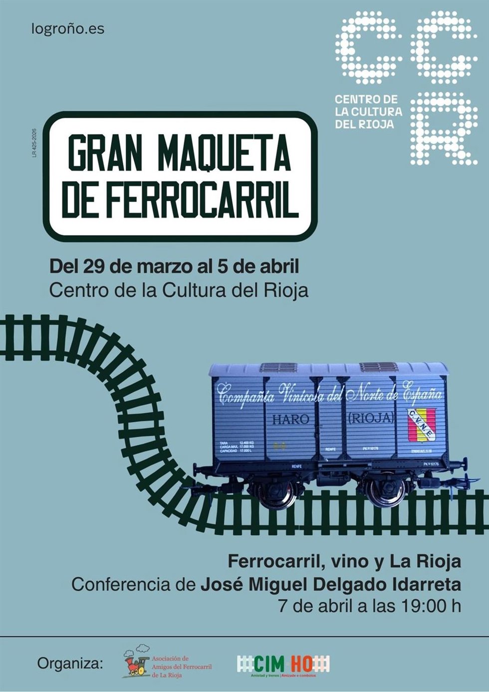 El CCR acoge esta Semana Santa una gran maqueta ferroviaria de 75 metros y una conferencia sobre el tren y el Rioja