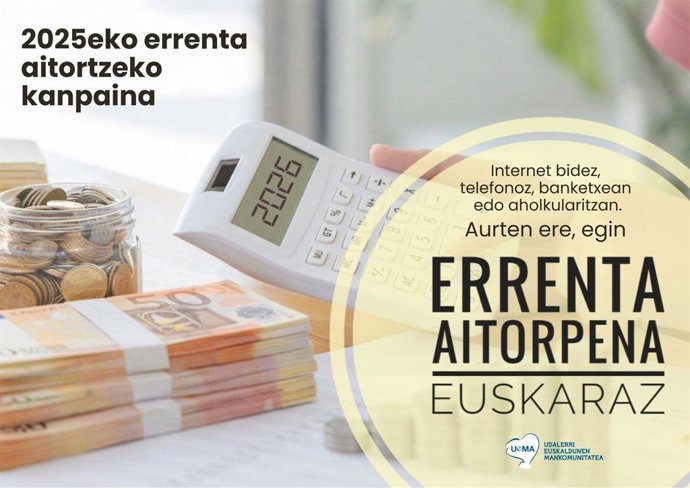 Errenta aitorpena euskaraz egiteko kanpaina abiaraziko dute datorren astean