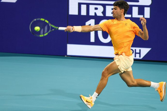 March 21, 2026, Miami: Carlos Alcaraz - Miami 2026 - USA - 21/03/2026,Image: 1085014726, License: Rights-managed, Restrictions: * Belgium, France, Germany Rights Out *, Model Release: no, Credit line: Cc / Zuma Press / ContactoPhoto Editorial licence vali