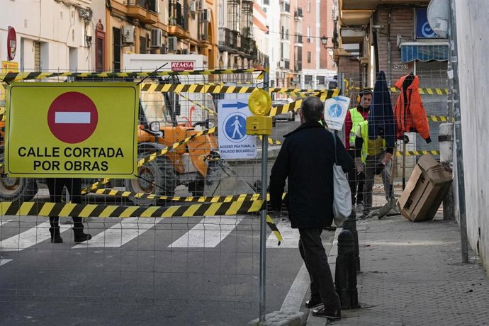 Archivo - Obras en el Casco Antiguo de Sevilla.