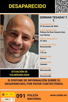 Varón desaparecido en Las Palmas de Gran Canaria